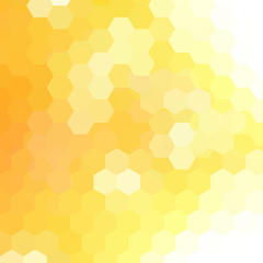 Abstract hexagons vector background. Yellow geometric vector 