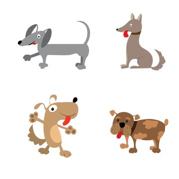 vector illustration of dog collection. Cartoon