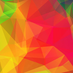 Geometric pattern, polygon triangles vector background in red, yellow, green colors