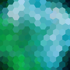 Fototapeta na wymiar Background of geometric shapes. Green mosaic pattern. 