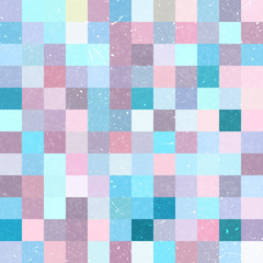 Seamless geometric checked pattern. Pink, blue colors. 