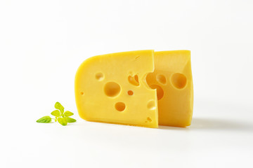 wedges of yellow cheese with eyes
