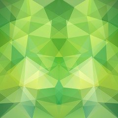 Plakat Background made of green triangles. Square composition
