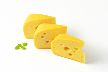 wedges of Swiss cheese