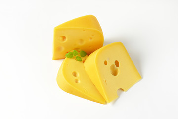 wedges of Swiss cheese