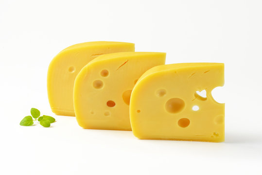 wedges of Swiss cheese