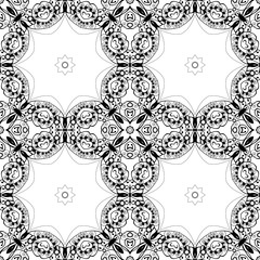 Lace seamless pattern, monochrom colors elegant print