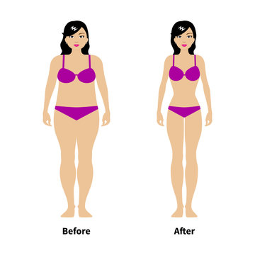 Vector illustration of a concept of weight loss