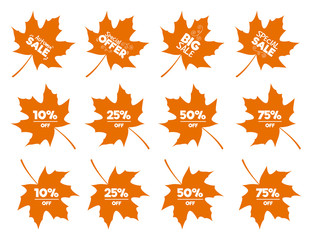 Autumn Sale Discount Logos and Emblems