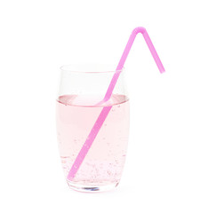 Tall glass of lemonade isolated