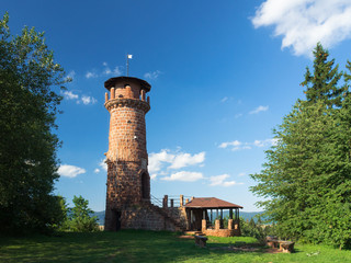 The observation tower on the Mount of All Saints, Nowa Ruda - Slupiec, Poland - obrazy, fototapety, plakaty