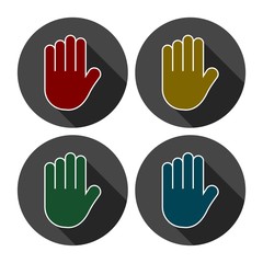 Stop hand Icon, Hand sign icon, No Entry or stop symbol