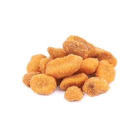 Pile of breaded peanuts isolated