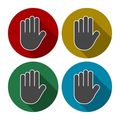 Fototapeta premium Stop hand Icon, Hand sign icon, No Entry or stop symbol