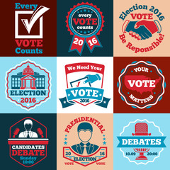 Fototapeta premium Set of Vote vector labels, badges for elections etc.