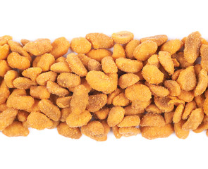 Pile of breaded peanuts isolated