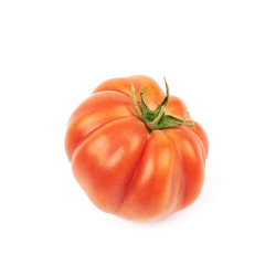 Ripe red beef tomato isolated