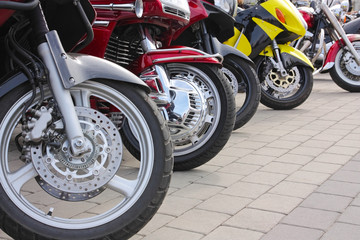 Obraz premium Motorcycles in the street