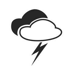 Scatterd thunderstorm. Weather forecast icon