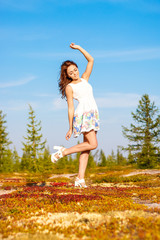 Fototapeta premium Pretty girl in the forest