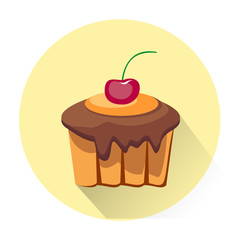 Cartoon dessert cake icon