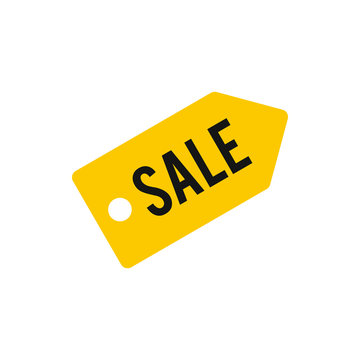 Tag sale icon in flat style isolated on white background. Purchase symbol