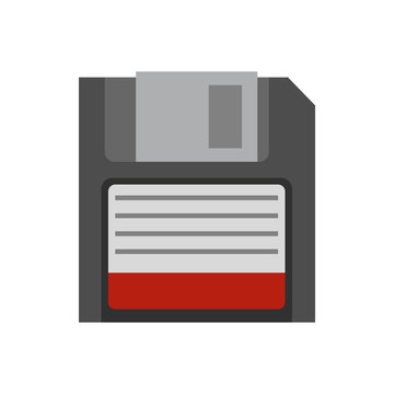 Floppy icon in flat style isolated on white background. Storage symbol