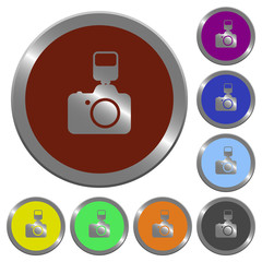 Color camera with flash buttons