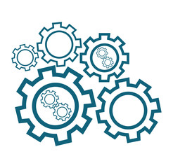 Group of cog wheels vector illustration.