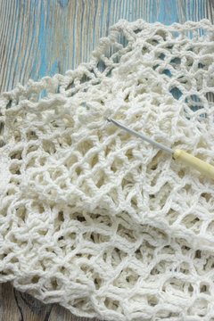 Handmade crocheted cotton organic blanket