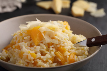 Pumpkin risotto with Parmesan cheese