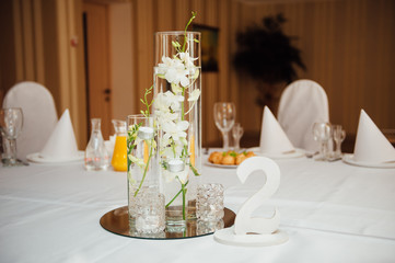 table set for wedding or another catered event