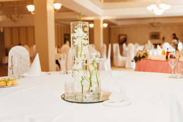 table set for wedding or another catered event