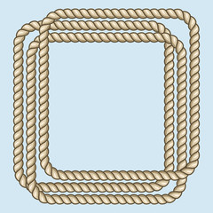 Square nautical brown ropes frame