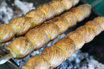 Potato on skewers