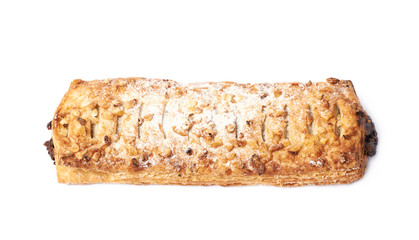 Chocolate pastry bun isolated