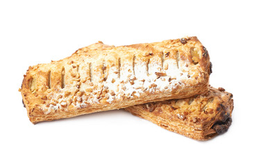 Pile of sweet pastry buns isolated