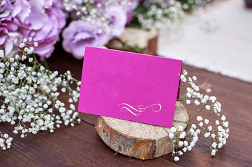 vintage Wedding decoration of flowers on the table