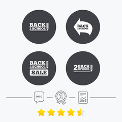 Back to school icons. Studies after the holidays