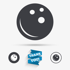 Bowling ball sign icon. Bowl symbol.