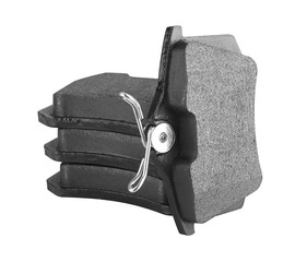 Car brake pads on white
