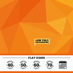 Sale discount icons. Special offer price signs.