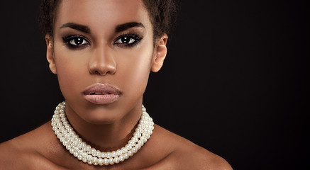 Beauty portrait of elegant african american woman.
