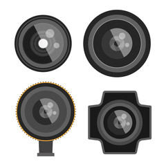 Photo optic lenses vector set.