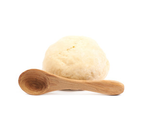 Ball of raw dough isolated