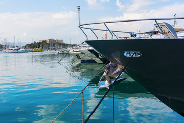 boats in the harbor of Antibes, France