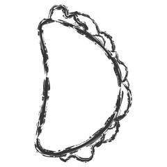 Vector hand drawn brush line black taco on white background