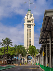 The gateway to Honolulu Harbor, the Aloha Tower  in Honolulu, Hawaii.