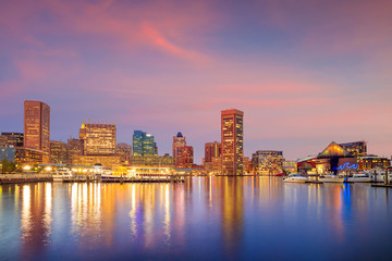 Fototapeta premium Inner Harbor area in downtown Baltimore