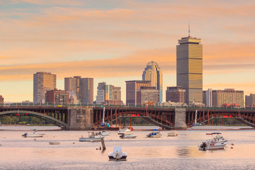 View of Boston Massachusetts Skyline